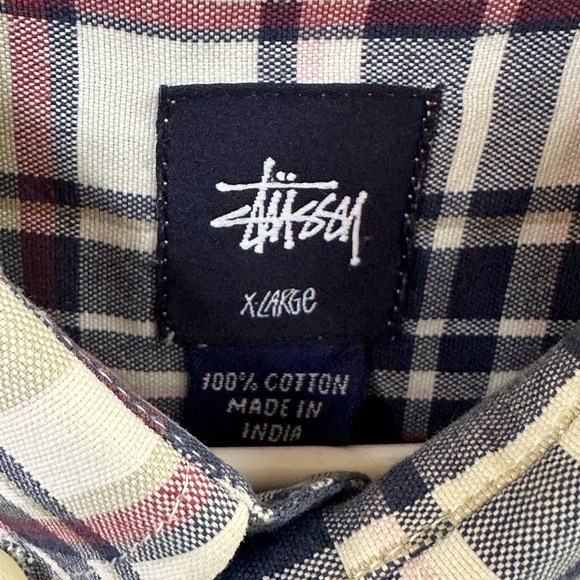 Stussy Long Sleeve Button Down Plaid Shirt Size XL new Without Tags! - Picture 7 of 7